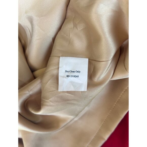 Vineyard Vines Sz 10 Cherry Red 100% Silk Dress Ruffle Neck Feminine Romantic - Picture 9 of 9